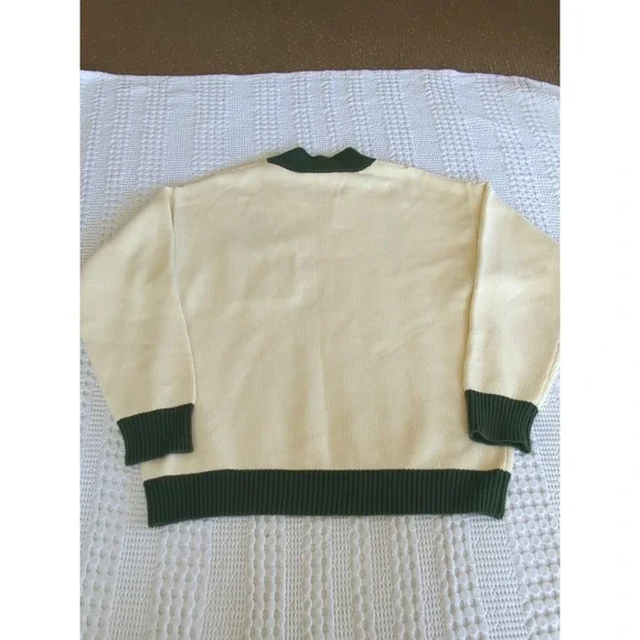 Tombolo The Angler Sweater Knit Pullover Cream Green Sz Large - Picture 3 of 9